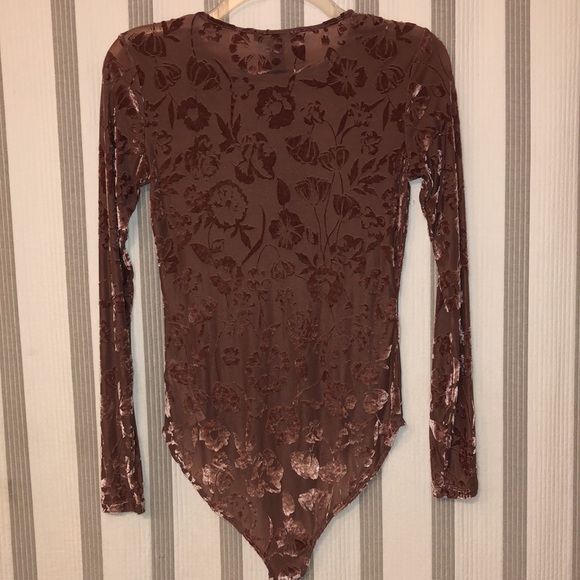 Velvet Sheer Bodysuit - Picture 7 of 12